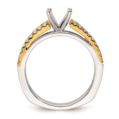 14k Two-tone Diamond Semi-Mount Peg Set Engagement Ring