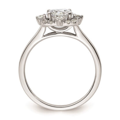 14k White Gold Halo Diamond Semi-Mount Engagement Ring