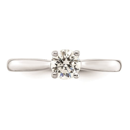 14k White Gold (Holds 1/2 carat (5.20 mm) Round) 4-Prong with .03 carat Diamond Semi-Mount Engagement Ring