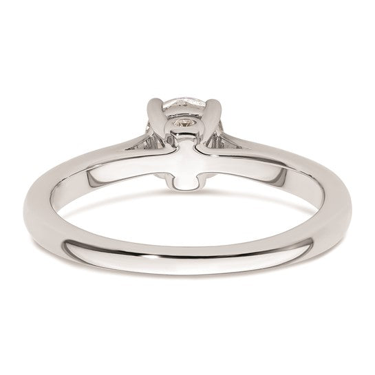 14k White Gold (Holds 1/2 carat (5.20 mm) Round) 4-Prong with .03 carat Diamond Semi-Mount Engagement Ring