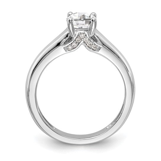 14kw Round Solitaire Diamond Semi-mount Engagement Ring