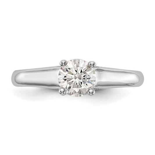 14kw Round Solitaire Diamond Semi-mount Engagement Ring