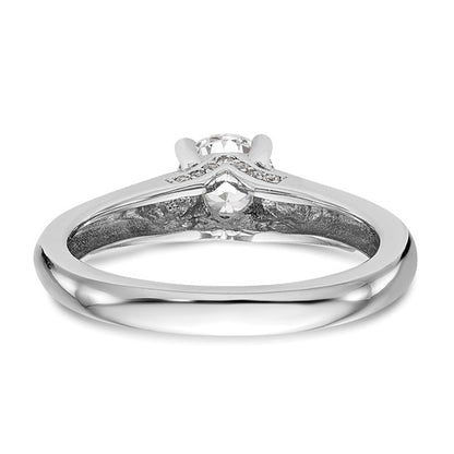 14kw Round Solitaire Diamond Semi-mount Engagement Ring