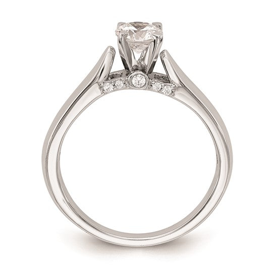 14K White Gold Peg Set .07 carat Diamond Semi-Mount Engagement Ring