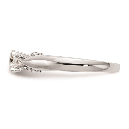 14K White Gold Peg Set .07 carat Diamond Semi-Mount Engagement Ring