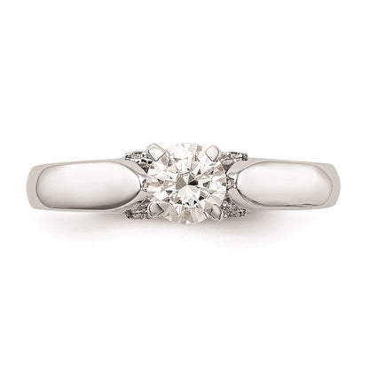 14K White Gold Peg Set .07 carat Diamond Semi-Mount Engagement Ring