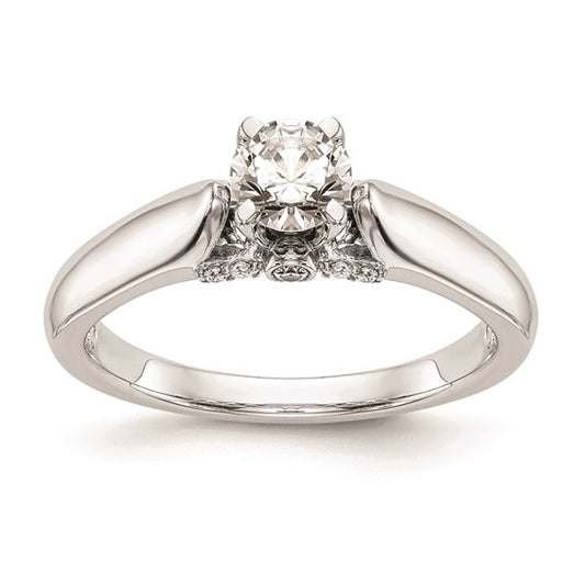 14K White Gold Peg Set .07 carat Diamond Semi-Mount Engagement Ring