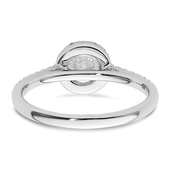 14kw Round Halo Engagement Lab Grown Diamond SI1/SI2, G H I, Complete Ring