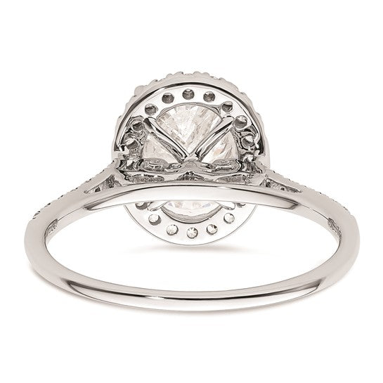 14k White Gold Halo (Holds 2.5 carat (9x7mm) Oval Center) 1/3 carat Diamond Semi-mount Engagement Ring