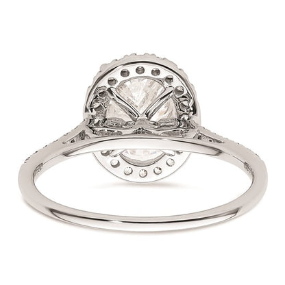 14k White Gold Halo (Holds 2.5 carat (9x7mm) Oval Center) 1/3 carat Diamond Semi-mount Engagement Ring