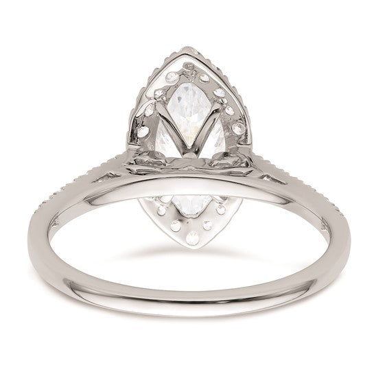 14k White Gold Halo (Holds 1.25 carat (11x5.5mm) Marquise Center) 1/3 carat Diamond Semi-mount Engagement Ring