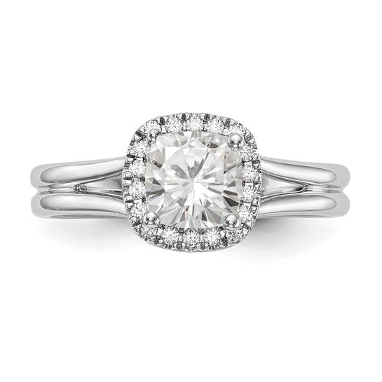 14kw Cushion Halo Diamond Semi-mount Split Shank Engagement Ring