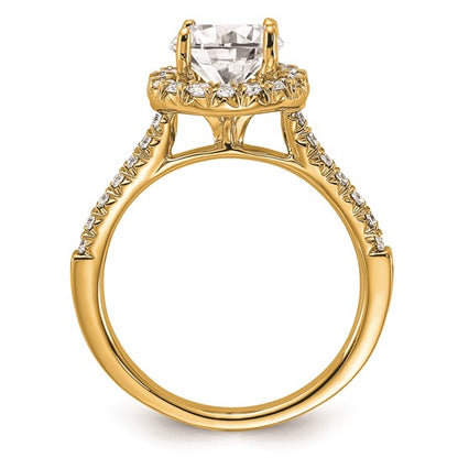 14k Round Halo Diamond Semi-mount Engagement Ring