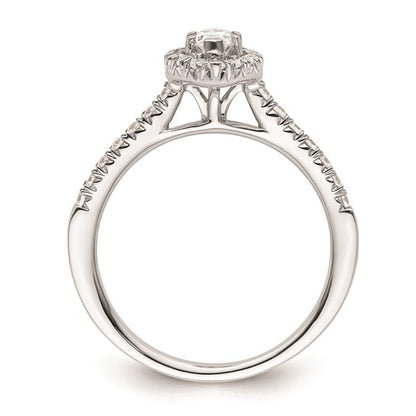 14k White Gold Halo (Holds 1/3 carat (7.1x3.7mm) Marquise Center) 1/4 carat Diamond Semi-mount Engagement Ring