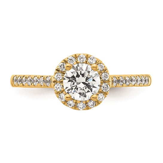 14K Round Diamond Semi-Mount Halo Engagement Ring