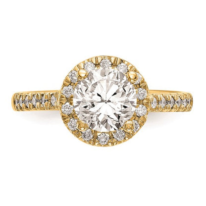 14K Round Diamond Semi-Mount Halo Engagement Ring