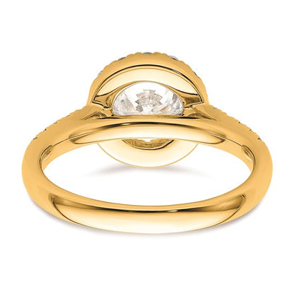 14K Round Diamond Semi-Mount Halo Engagement Ring
