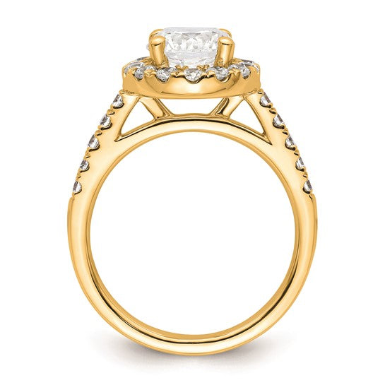 14K Round Diamond Semi-Mount Halo Engagement Ring