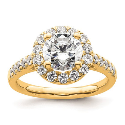 14K Round Diamond Semi-Mount Halo Engagement Ring