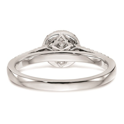 14K White Gold Halo Plus (Holds 1/3 carat (4.5mm) Round Center) 1/5 carat Diamond Semi-Mount Engagement Ring