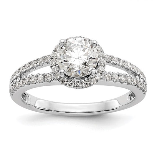 14K White Gold Lab Grown Diamond Semi-Mount Halo Engagement Ring