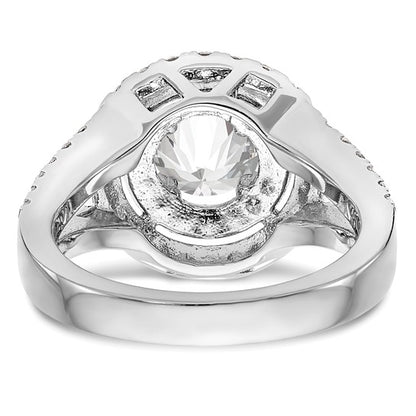 14KW Round Diamond Semi-Mount Double Halo Engagement Ring