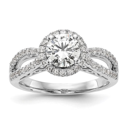 14K White Gold Round Lab Grown Dia VS/SI GH, Semi-Mount Eng Ring