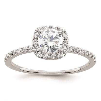 14K White Gold Halo Plus (Holds 5/8 carat (5.5mm) Round Center) 1/3 carat Diamond Semi-Mount Engagement Ring