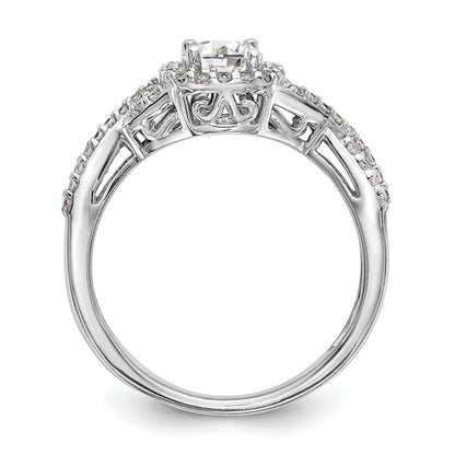 14K White Gold Lab Grown Diamond Complete Halo Engagement Ring