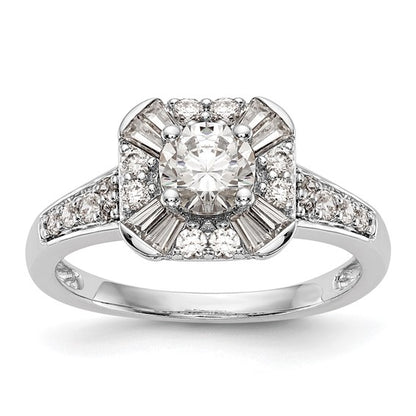 14kw Round Diamond Semi-Mount Cushion Halo Engagement Ring