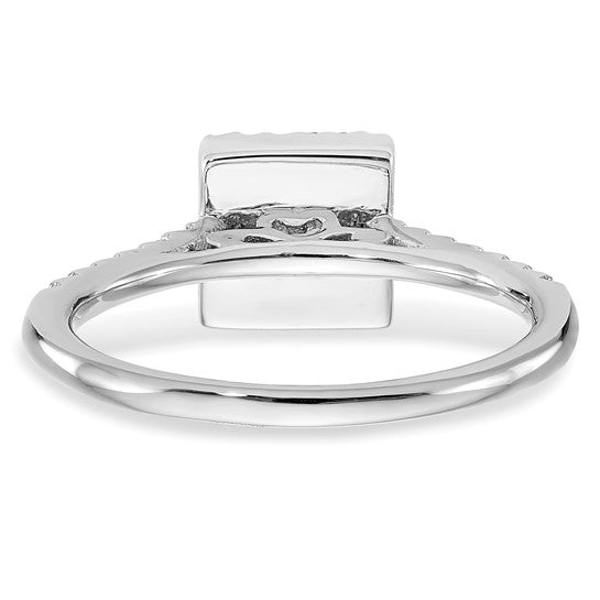 14K White Gold Diamond Princess Semi-Mount Square Halo Engagement Ring