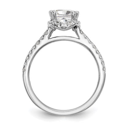 14K White Gold Diamond Princess Semi-Mount Square Halo Engagement Ring