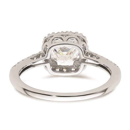 14K White Gold Halo Plus (Holds 1.75 carat (7.00mm) Cushion Center) 3/8 carat Diamond Semi-Mount Engagement Ring