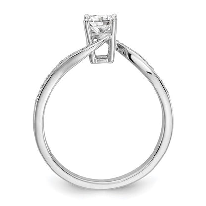 14K White Gold Lab Grown Diamond VS/SI GH, Round Complete Eng Ring