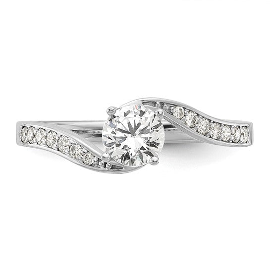 14K White Gold Lab Grown Diamond VS/SI GH, Round Complete Eng Ring