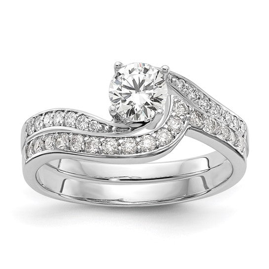 14K White Gold Lab Grown Diamond VS/SI GH, Round Complete Eng Ring