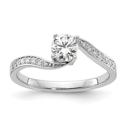 14K White Gold Lab Grown Diamond VS/SI GH, Round Complete Eng Ring