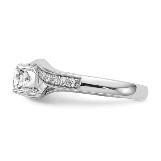 14k White Gold Lab Grown Diamond By-Pass Complete Engagement Ring