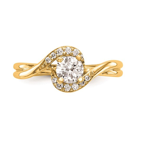 14k Peg Set Diamond Semi-mount By-Pass Engagement Ring