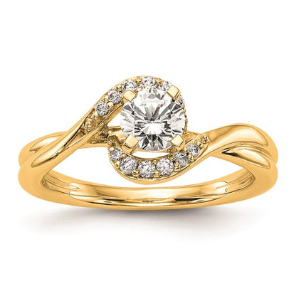 14k Peg Set Diamond Semi-mount By-Pass Engagement Ring