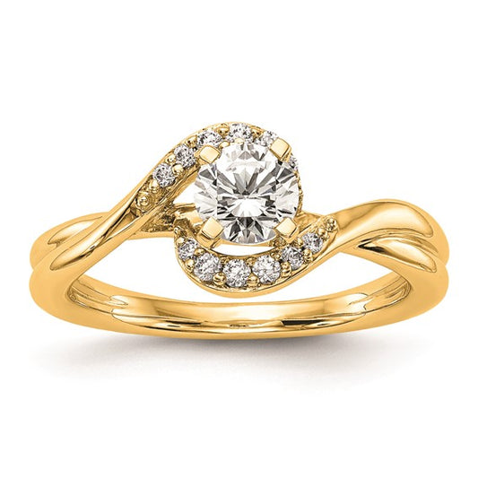 14k Peg Set Diamond Semi-mount By-Pass Engagement Ring