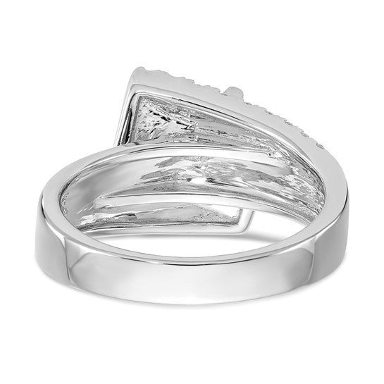 Peg Set Diamond Semi-mount By-Pass Engagement Rings