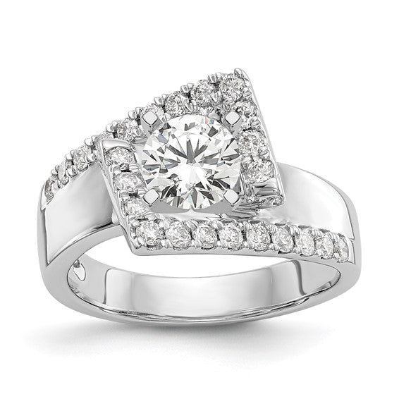 Peg Set Diamond Semi-mount By-Pass Engagement Rings