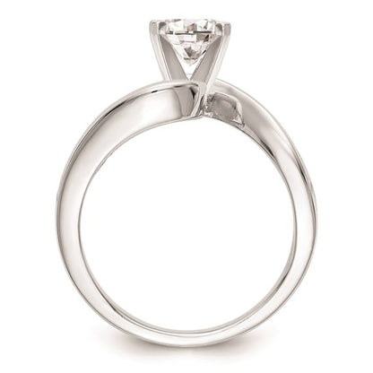 14kWhite Gold By-Pass Peg Set 1/6 carat Diamond Semi-Mount Engagement Ring