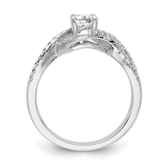 14K White Gold Lab Grown Diamond VS/SI GH, Round Complete Eng Ring