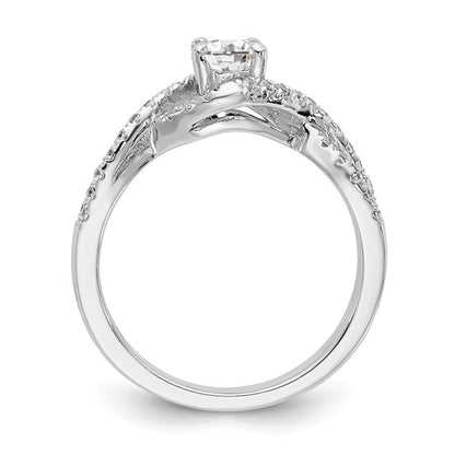 14K White Gold Lab Grown Diamond VS/SI GH, Round Complete Eng Ring