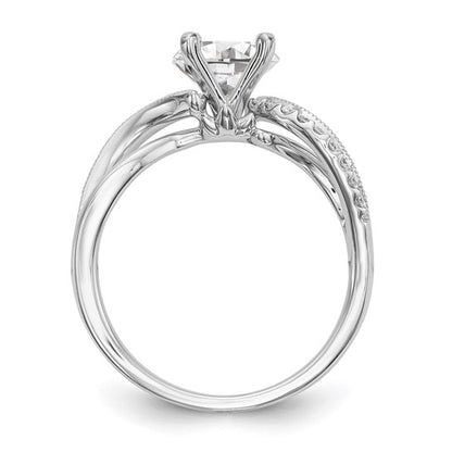 14K White Gold Lab Grown Diamond Semi-mount Peg Set Engagement Ring