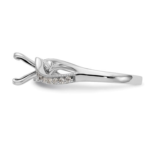 14K White Gold Lab Grown Diamond Semi-mount Peg Set Engagement Ring