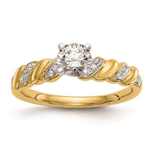 14k Twist Peg Set 1/20 carat Diamond Semi-mount Engagement Ring