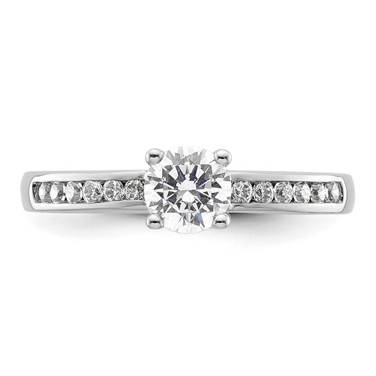 14K White Gold Lab Grown Diamond VS/SI GH, Round Complete Eng Ring